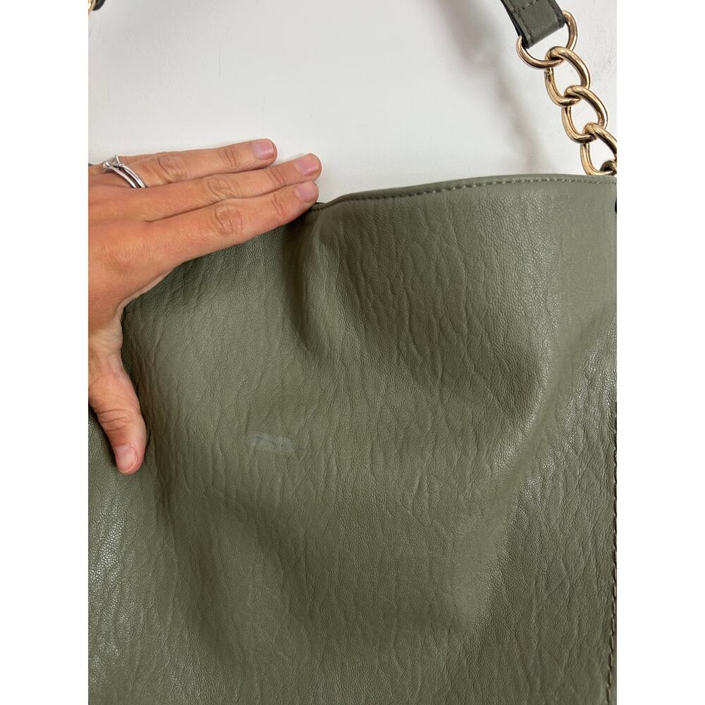 Jessica Simpson Camille Olive Studded Hobo Bag Gold Chain Detail - Picture 5 of 11
